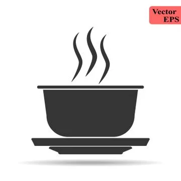 Frying pan sign icon. simple black eating icon Can be used as web element, ea Stock Illustration