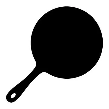 Frying Pan Silhouette Icon Isolated Stock Illustration