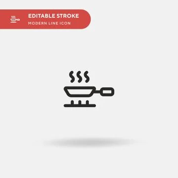 Frying Pan Simple vector icon. Illustration symbol design template for web mo Stock Illustration