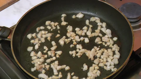 Frying Pan with Sliced Potatoes Stock Footage 39818494