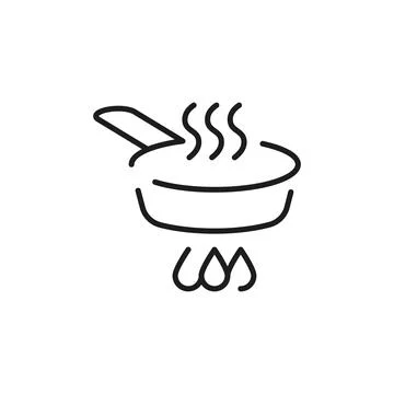 Frying Pan on Stove Icon Stock Illustration