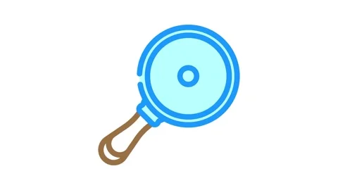 Frying pan titanium ultralight color icon animation Stock Footage 327258331