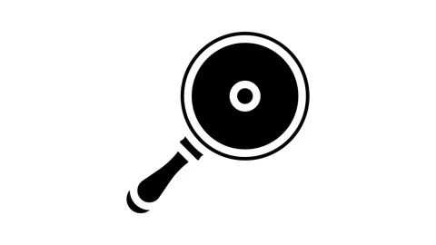 Frying pan titanium ultralight glyph icon animation Stock Footage 326733381