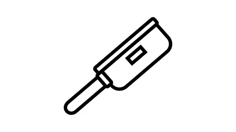 Frying pan titanium ultralight line icon animation Stock Footage 326124293