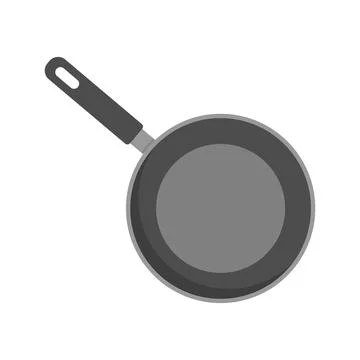 Frying pan in top view. Stock Illustration