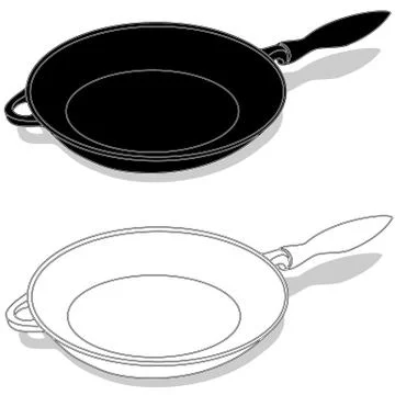 Frying pan, vector isolated Stock Illustration