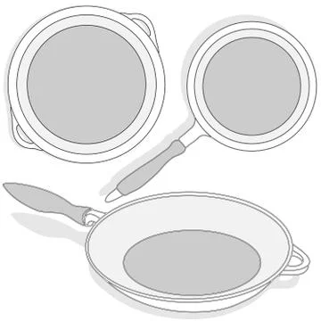 Frying pan, vector isolated Stock Illustration