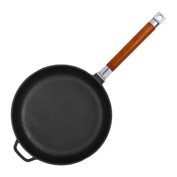 Frying Pan On White Foto stock