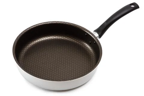 Frying pan without cover isolated on white background Foto stock