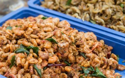 Frying pawn with vegetable Stock Photos