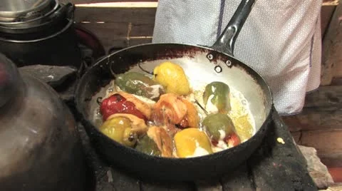 Frying Peppers Stock Footage 10591931