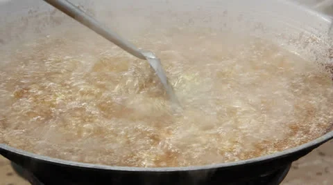 Frying pork Stock Footage 25919727