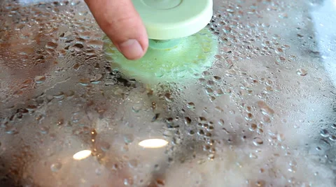 Frying pork meat Stock Footage 35649477