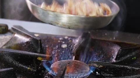 Frying pork meat strips in a pan - close up Stock Footage 152607718