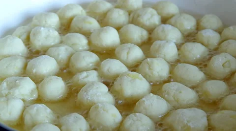 Frying potato croquette Stock Footage 34642823