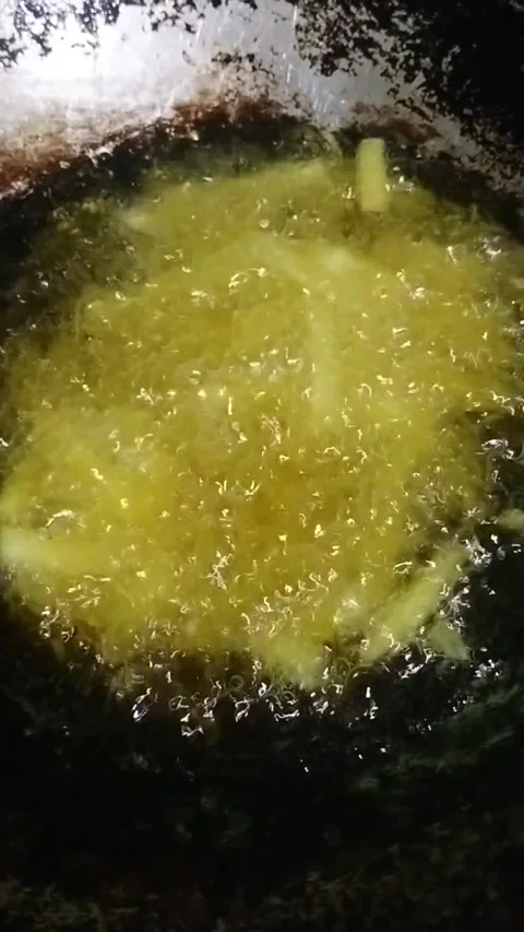 Frying potatoes Stock Footage 253422146