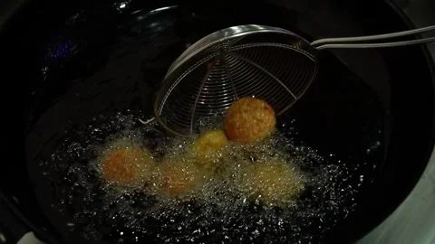 Frying Process of Food Stock Footage 319207197