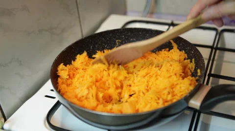 Frying pumpkin Stock Footage 57466243