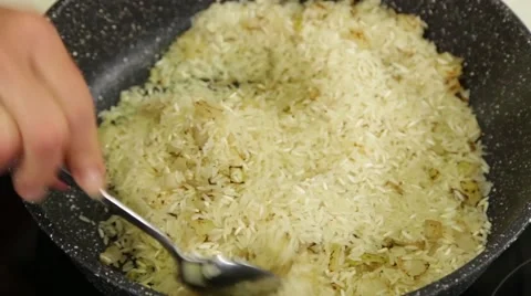 Frying rise Stock Footage 49782862