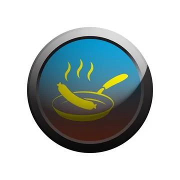 Frying sausage icon Stock Illustration