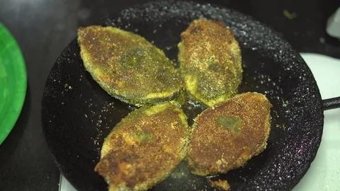 Frying Seer Fish Part 4 4K Video stock 119633732