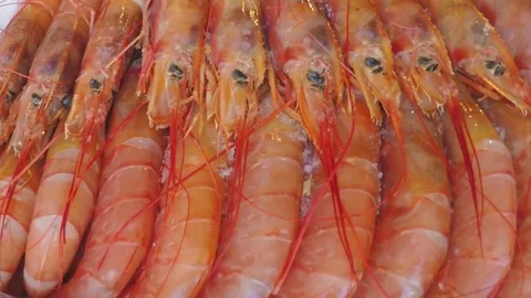 Frying Shrimp Turning For Show 2 Stock Footage 83036565