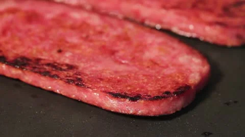Frying Spam Stock Footage 9000097