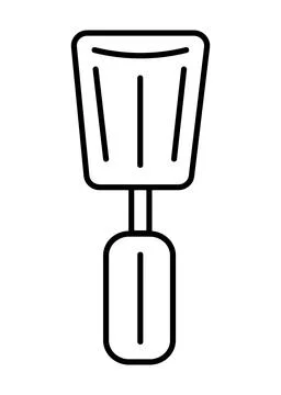 Frying spatula black line icon Stock Illustration