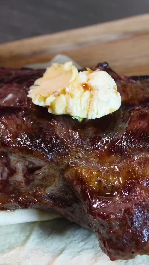 Frying a steak on a josper. Steaks are roasted on a josper oven. Stock Footage 325165399