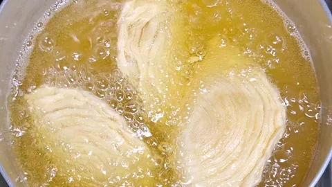 Frying Three Curry Puff Stock-Footage 347376483