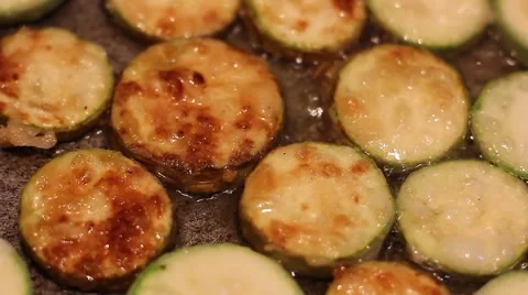 Frying vegetables in oil Stock Footage 40870506