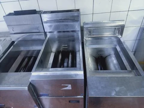 The frymaster fry machine view in the kitchen Stock Photos