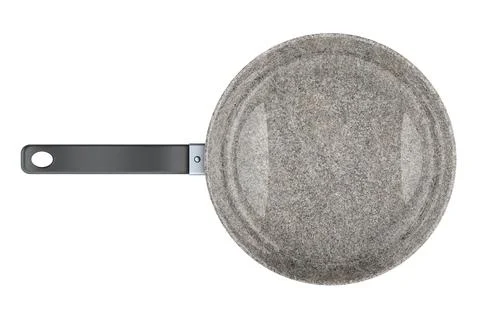 Frypan with Granite Inner Coating, top view. 3D rendering Stock Illustration