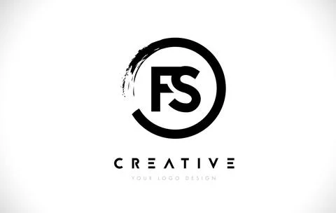 FS Circular Letter Logo with Circle Brush Design and White Background. Stock-Illustration