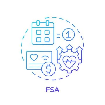 FSA blue gradient concept icon Stock Illustration