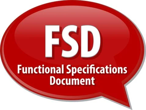 FSD acronym definition speech bubble illustration Illustrazione stock