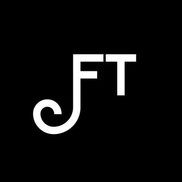 FT letter logo design on black background. FT creative initials letter logo.. Stock Illustration