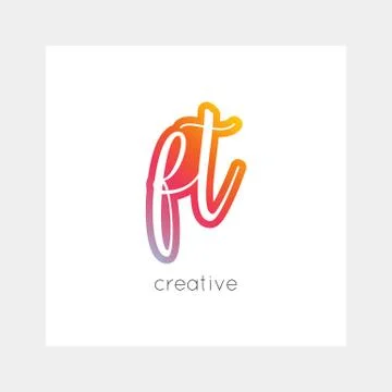 FT logo, vector. Useful as branding, app icon, alphabet combination, clip-art 库存插图