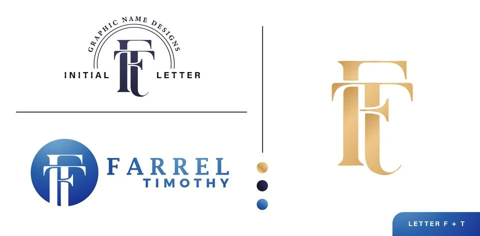 FT Monogram letter Stock Illustration