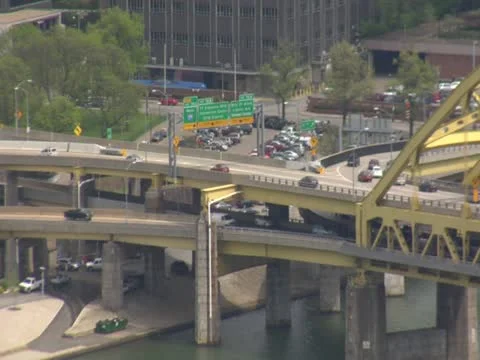 Ft Pitt Bridge Traffic Stock Footage 10893609