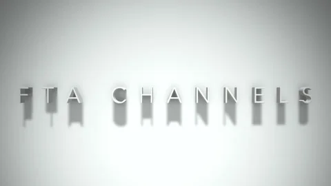 Fta channels 3D title animation with shadows on a white background Stock Footage 297906663