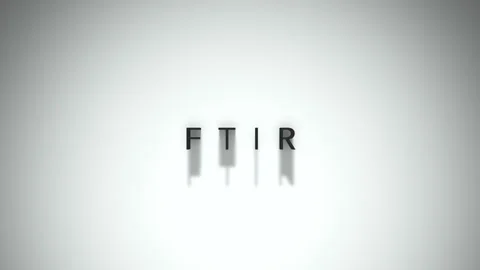 FTIR 3D title animation matte black text on a white background Stock Footage 300717414