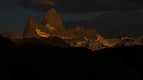 Ftiz Roy Sunrise Timelapse Stock Footage 6117524