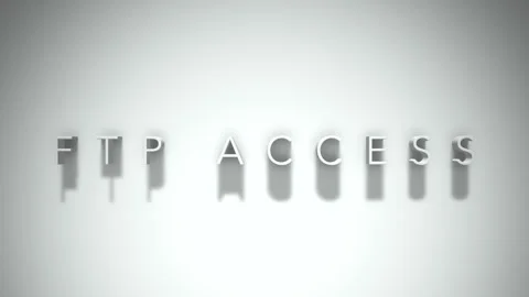 Ftp access 3D title animation with shadows on a white background Stock Footage 297268647