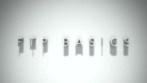 Ftp basics 3D title animation with shadows on a white background Stock Footage 296923178