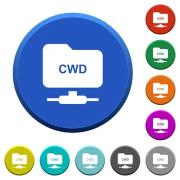 FTP change working directory beveled buttons Stock Illustration