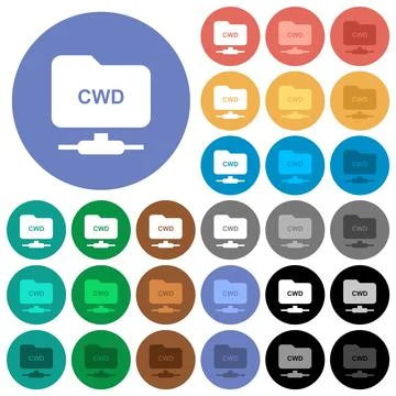 FTP change working directory round flat multi colored icons イラスト素材