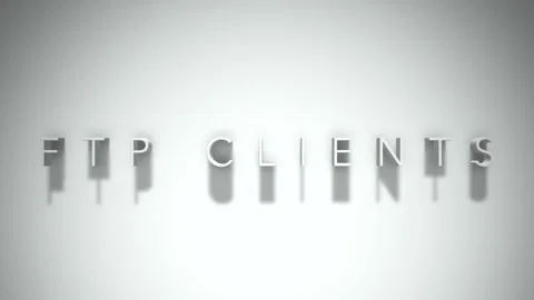 Ftp clients 3D title animation with shadows on a white background Stock Footage 297272567