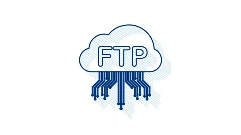 FTP file transfer icon. FTP technology icon. Transfer data to server. Motion Stock Footage 169311292