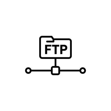 FTP File Transfer Protocol Icon for Digital Data Sharing Ilustración de archivo